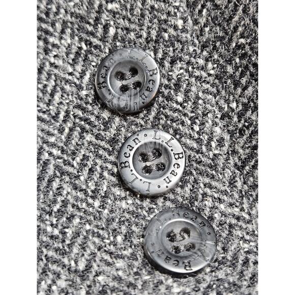 VTG LL Bean Blazer Jacket Gray Tweed Wool Silk Blend 3 Button Womens Size Medium - Picture 3 of 7